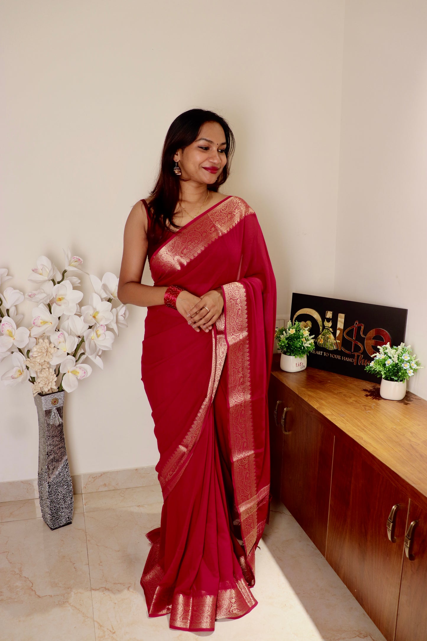 Malar – Soft Georgette Saree with Rich Zari Border