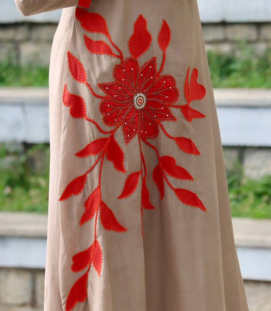 Maalini – Handcrafted Floral Applique Dress