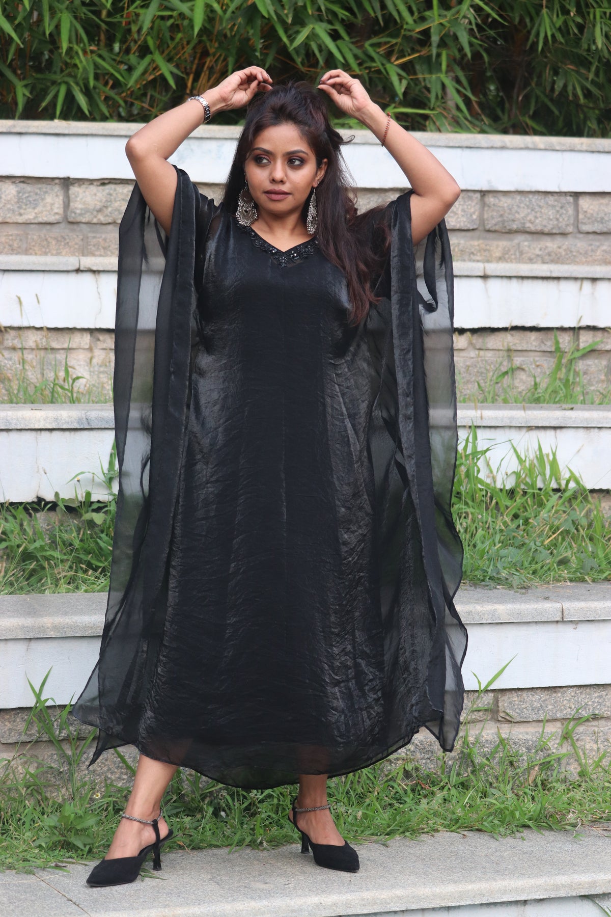 Ishani – Black Handworked Kaftan