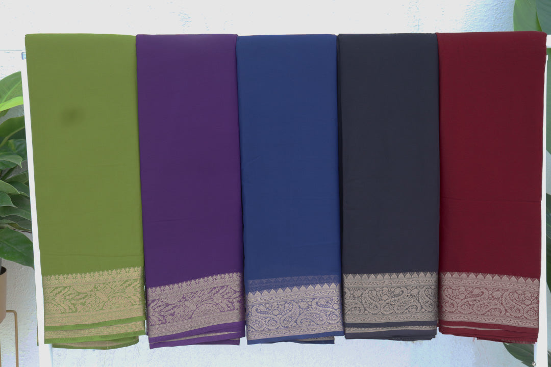 Plain Georgette Saree