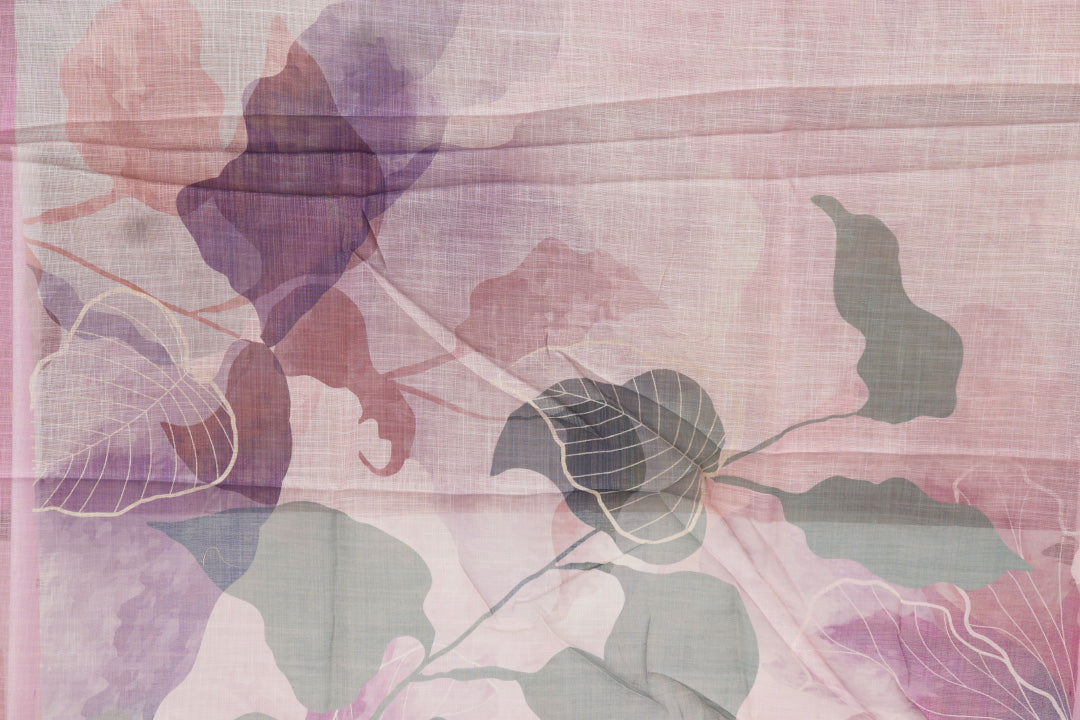 Linen Tissue Digital Print Saree