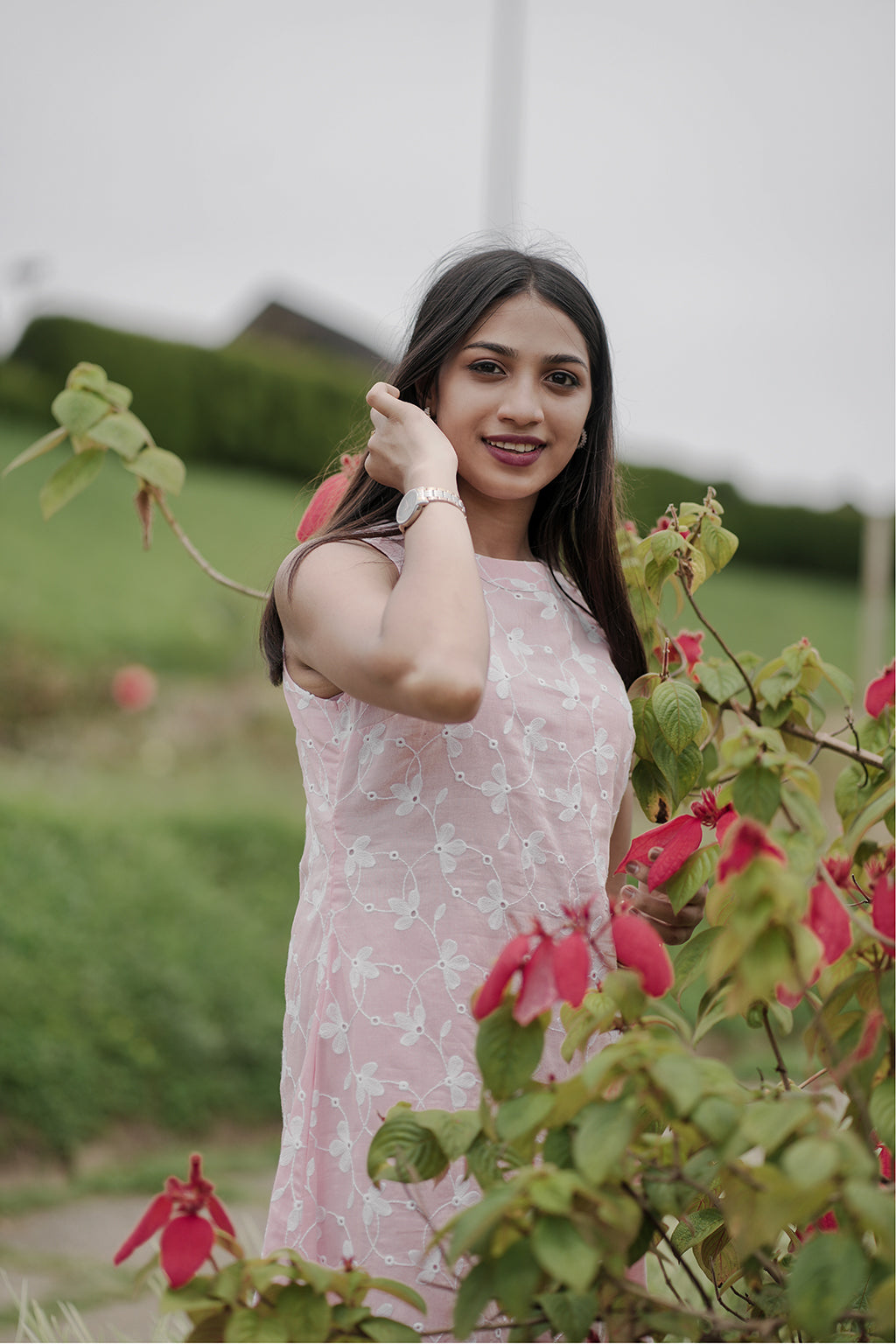 Zeal - Pure Cotton Floral Embroidery A-line Dress