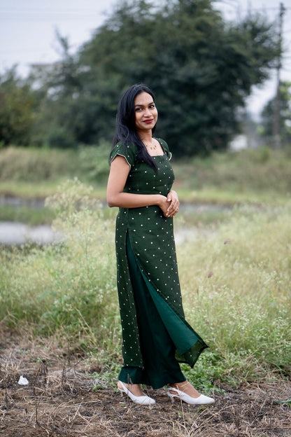 Esmera - Emerald green top and pant set