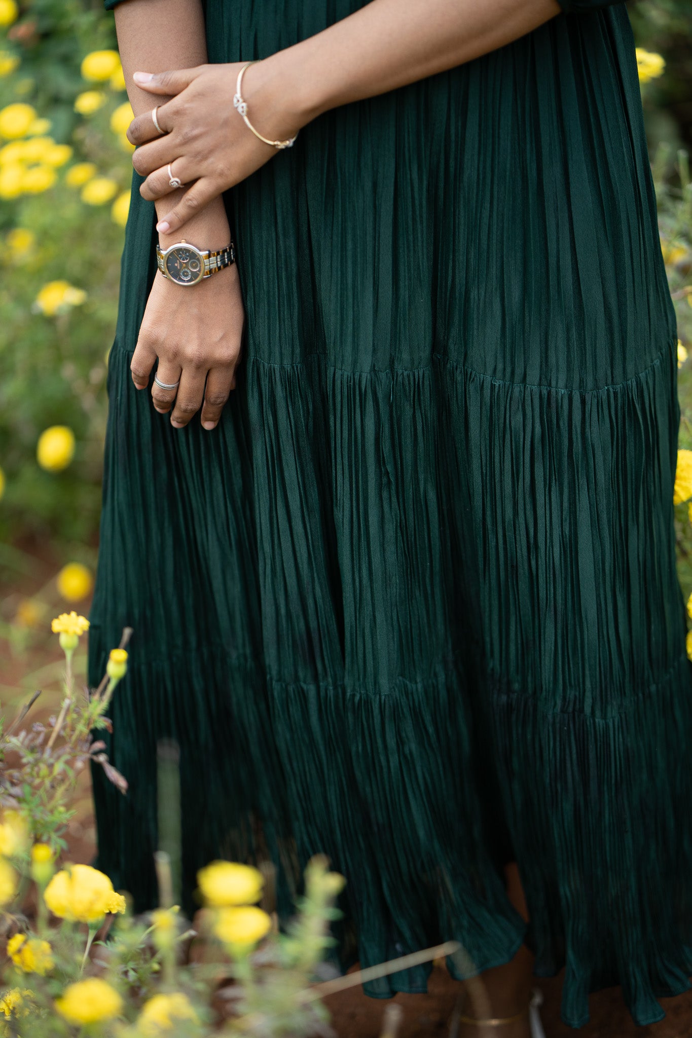 Zariya anarkali three-quarter view showing festive silhouette