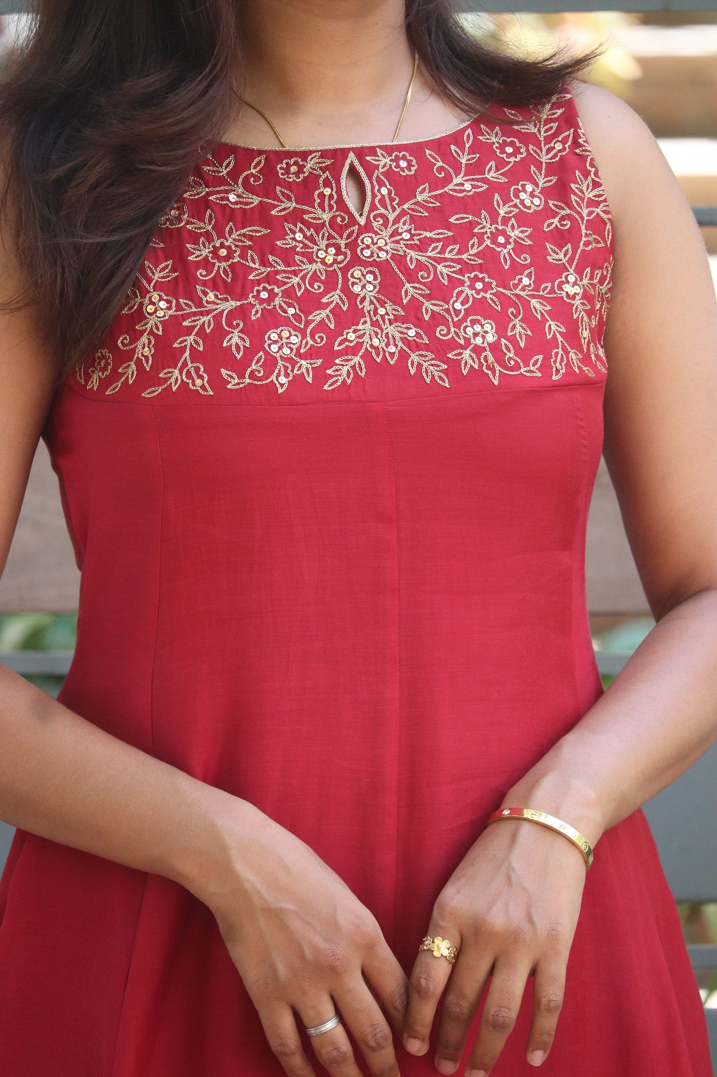 Rubina – Handworked Chanderi 8-Panel Kurti