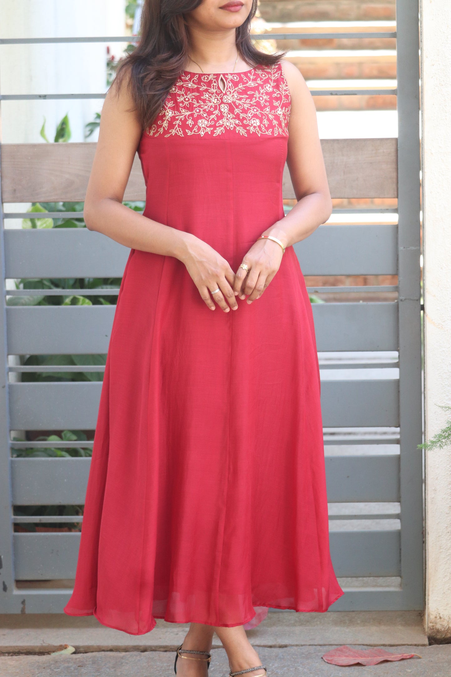 Rubina – Handworked Chanderi 8-Panel Kurti