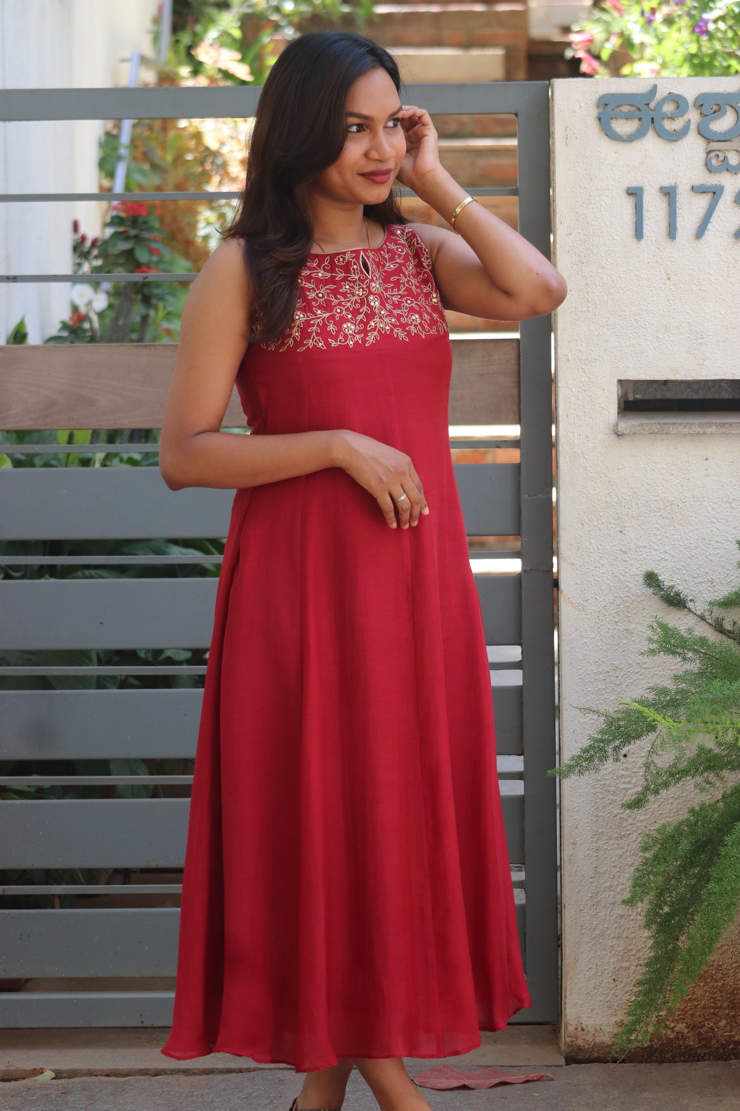Rubina – Handworked Chanderi 8-Panel Kurti