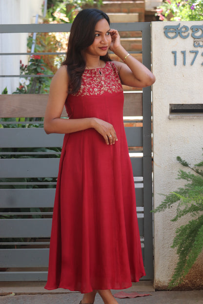 Rubina – Handworked Chanderi 8-Panel Kurti