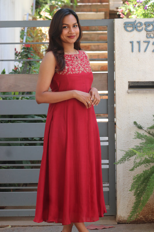 Rubina – Handworked Chanderi 8-Panel Kurti