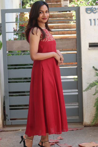 Rubina – Handworked Chanderi 8-Panel Kurti