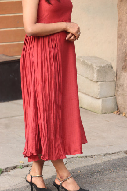 Ruvaa - Brick red Aline dress