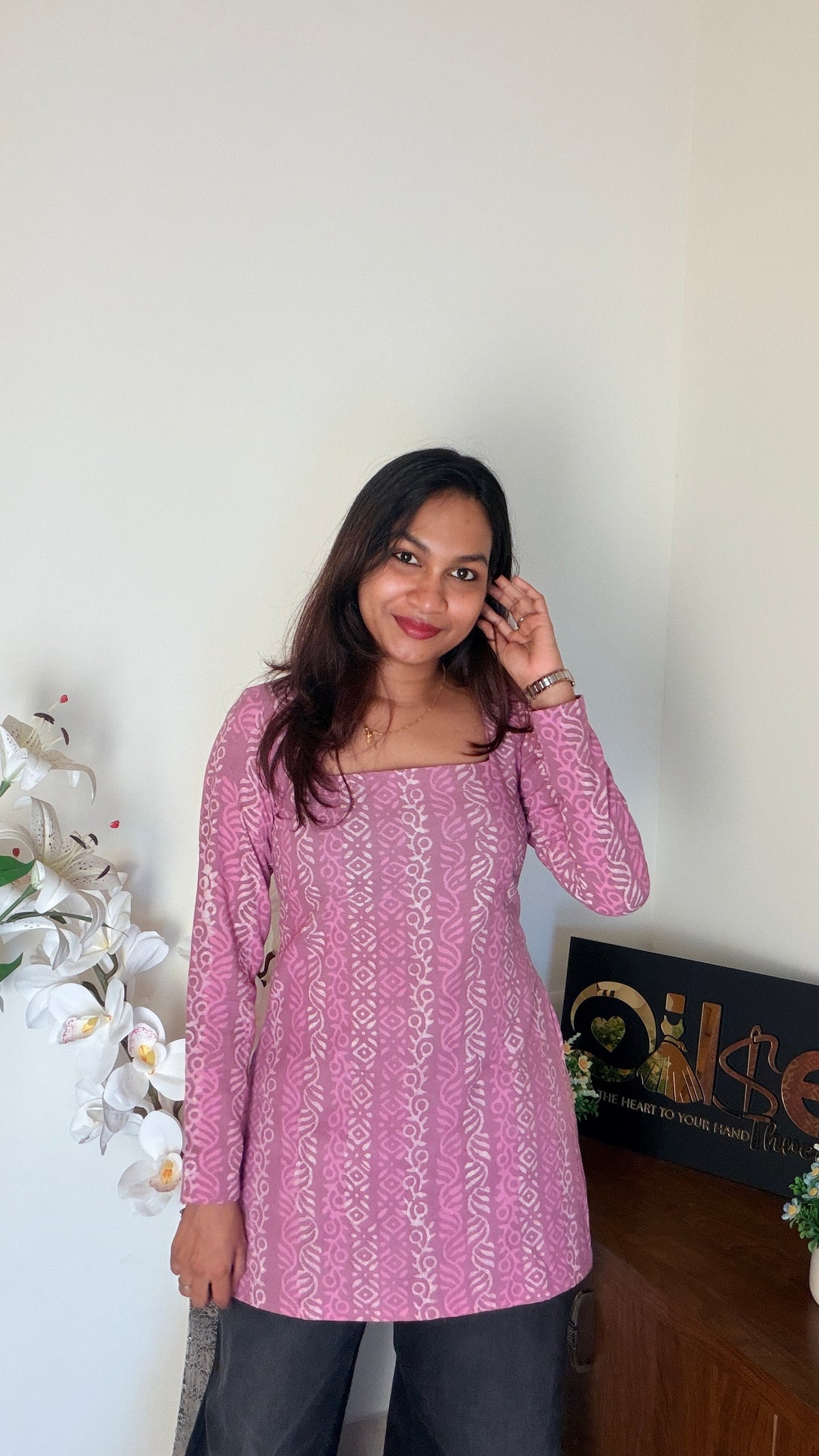 Althea - Pure Cotton Hand Block Print Short Kurti