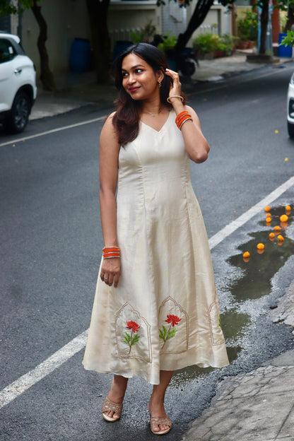 Aadhya - Hand embriodered Aline dress