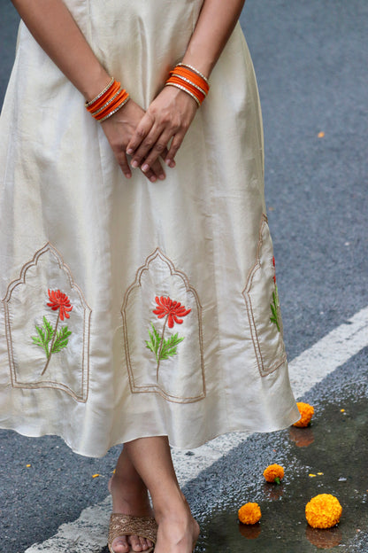 Aadhya - Hand embriodered Aline dress