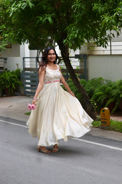 Thamara - Tissue Umbrella Gown with hand embriodery