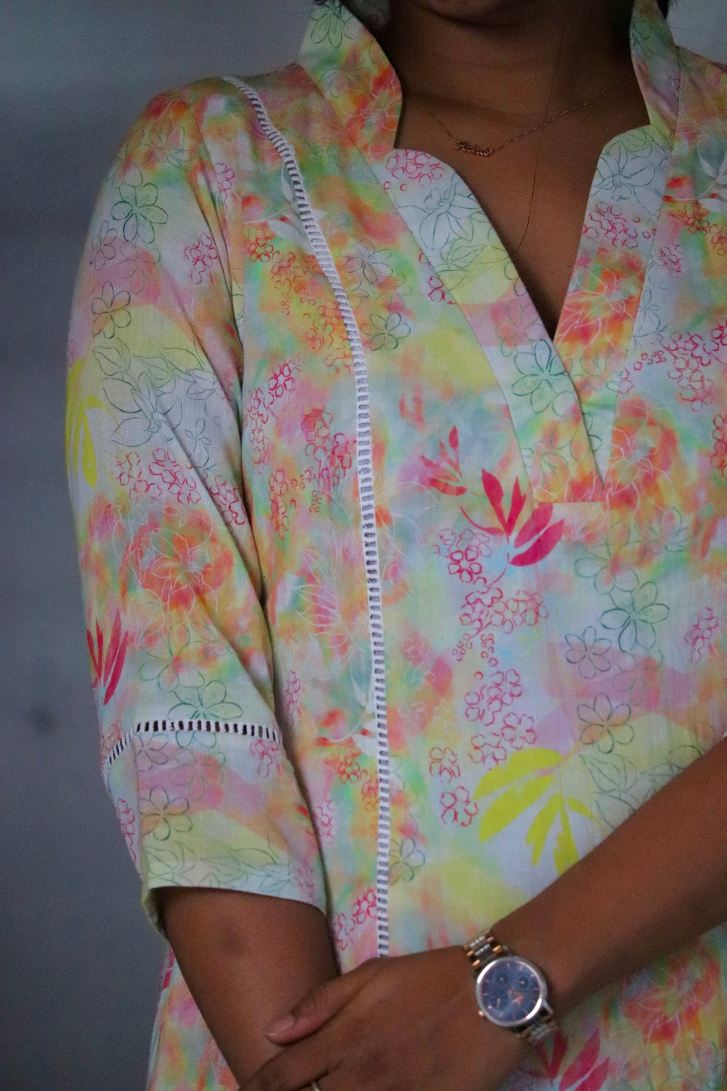 Blooma – Pastel Floral Cotton 3 panel Kurti