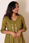 Manjari – Mul Chanderi Box Pleated Dress