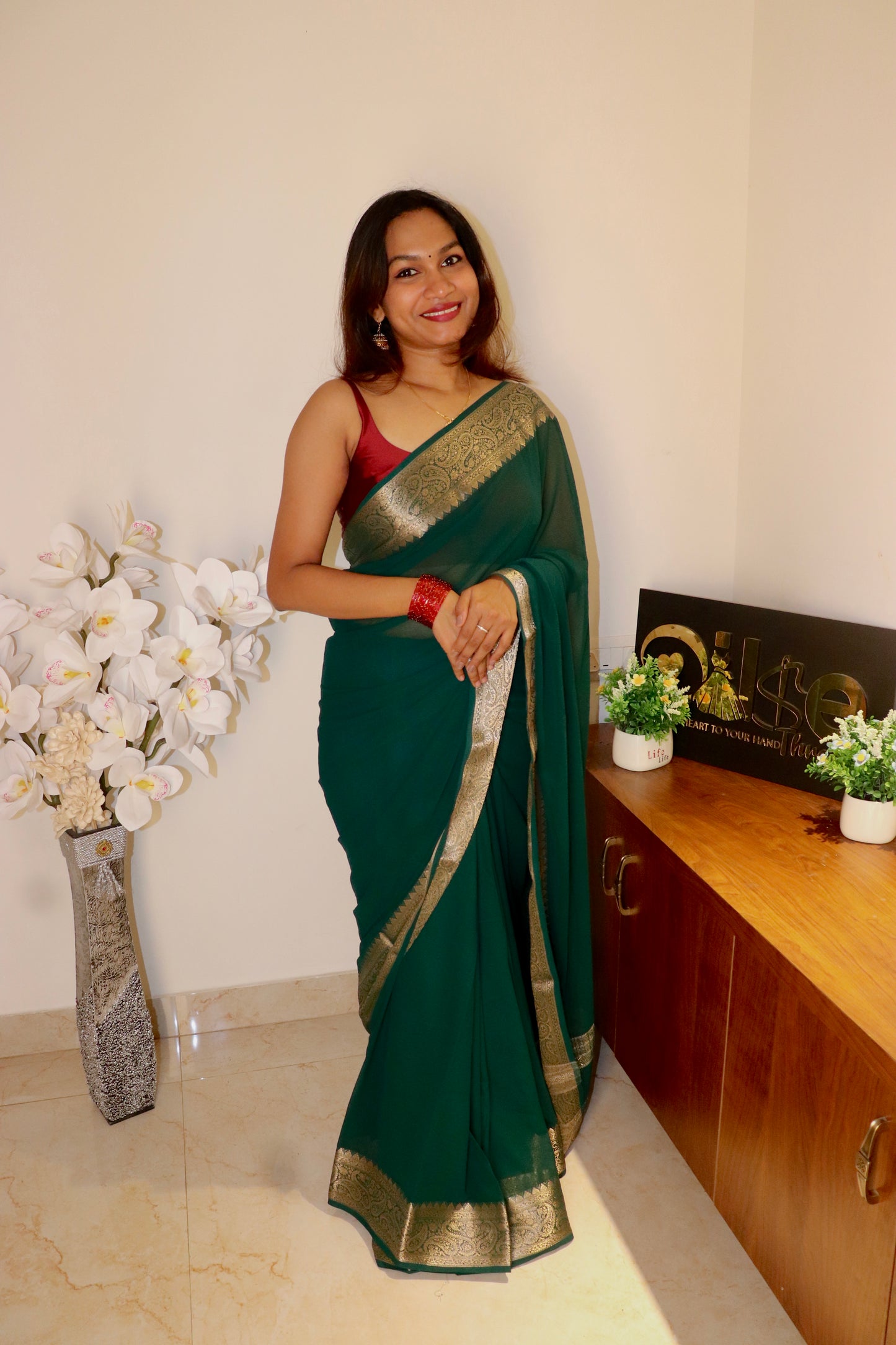 Malar – Soft Georgette Saree with Rich Zari Border