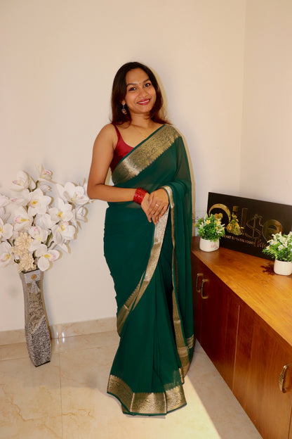 Malar – Soft Georgette Saree with Rich Zari Border