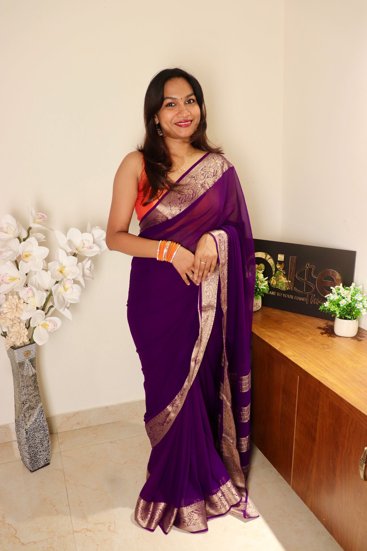 Malar – Soft Georgette Saree with Rich Zari Border