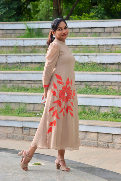 Maalini – Handcrafted Floral Applique Dress