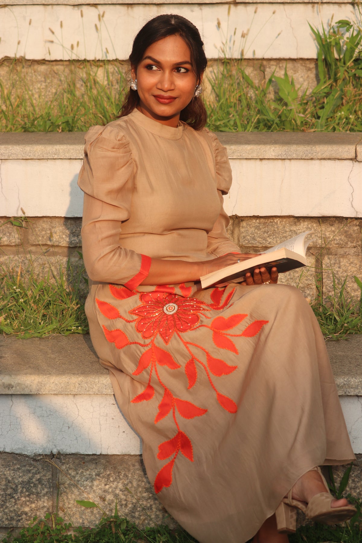 Maalini – Handcrafted Floral Applique Dress
