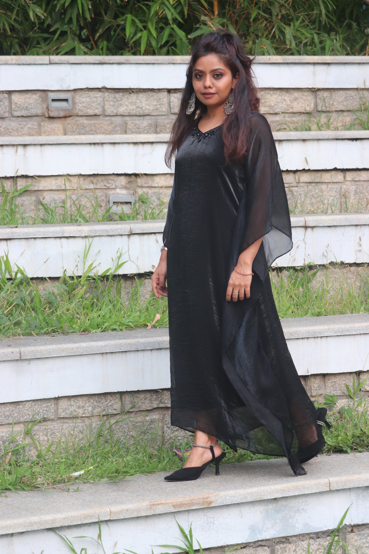 Ishani – Black Handworked Kaftan