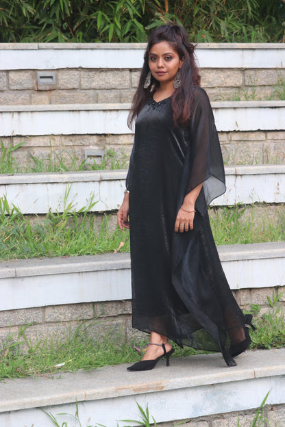 Ishani – Black Handworked Kaftan