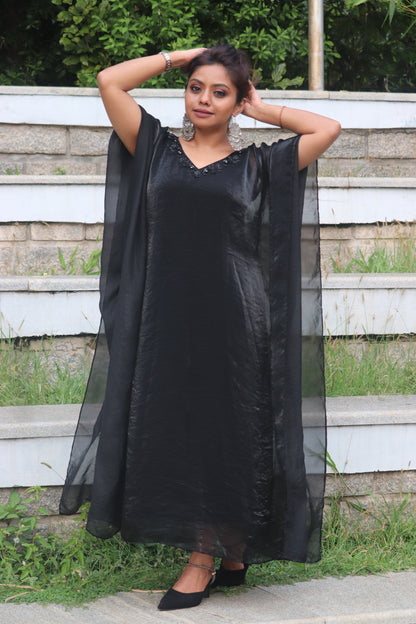 Ishani – Black Handworked Kaftan