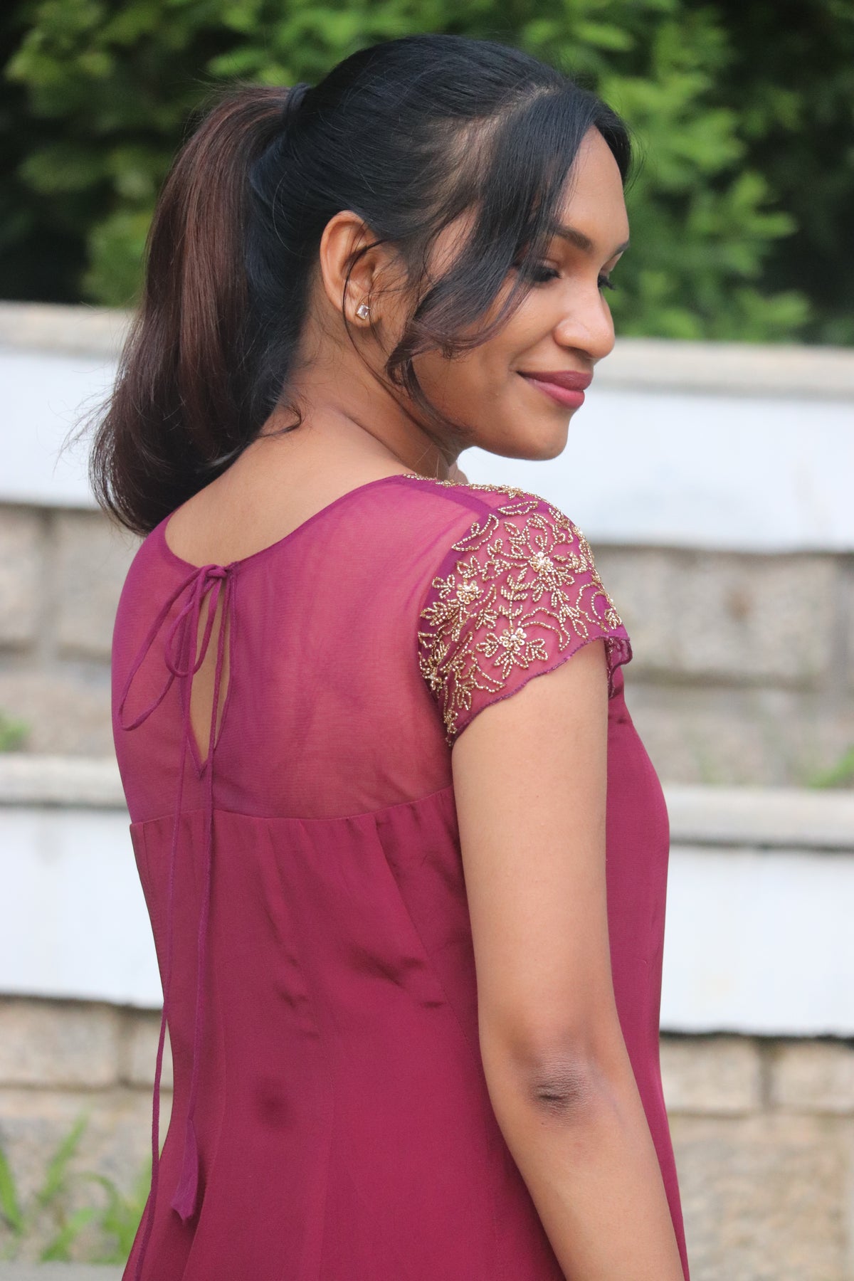 Roshni – Crepe Silk Handcrafted Panel Cut Kurti