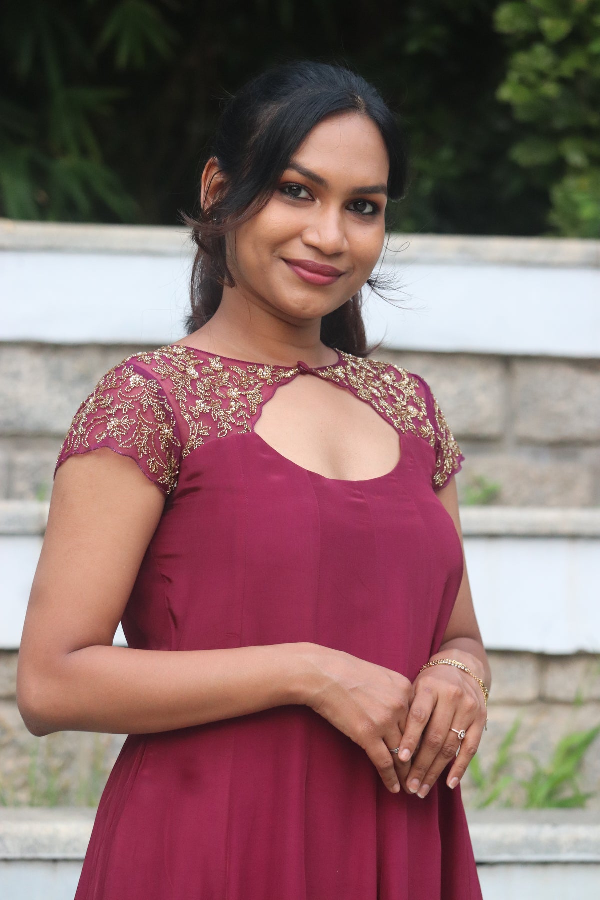 Roshni – Crepe Silk Handcrafted Panel Cut Kurti