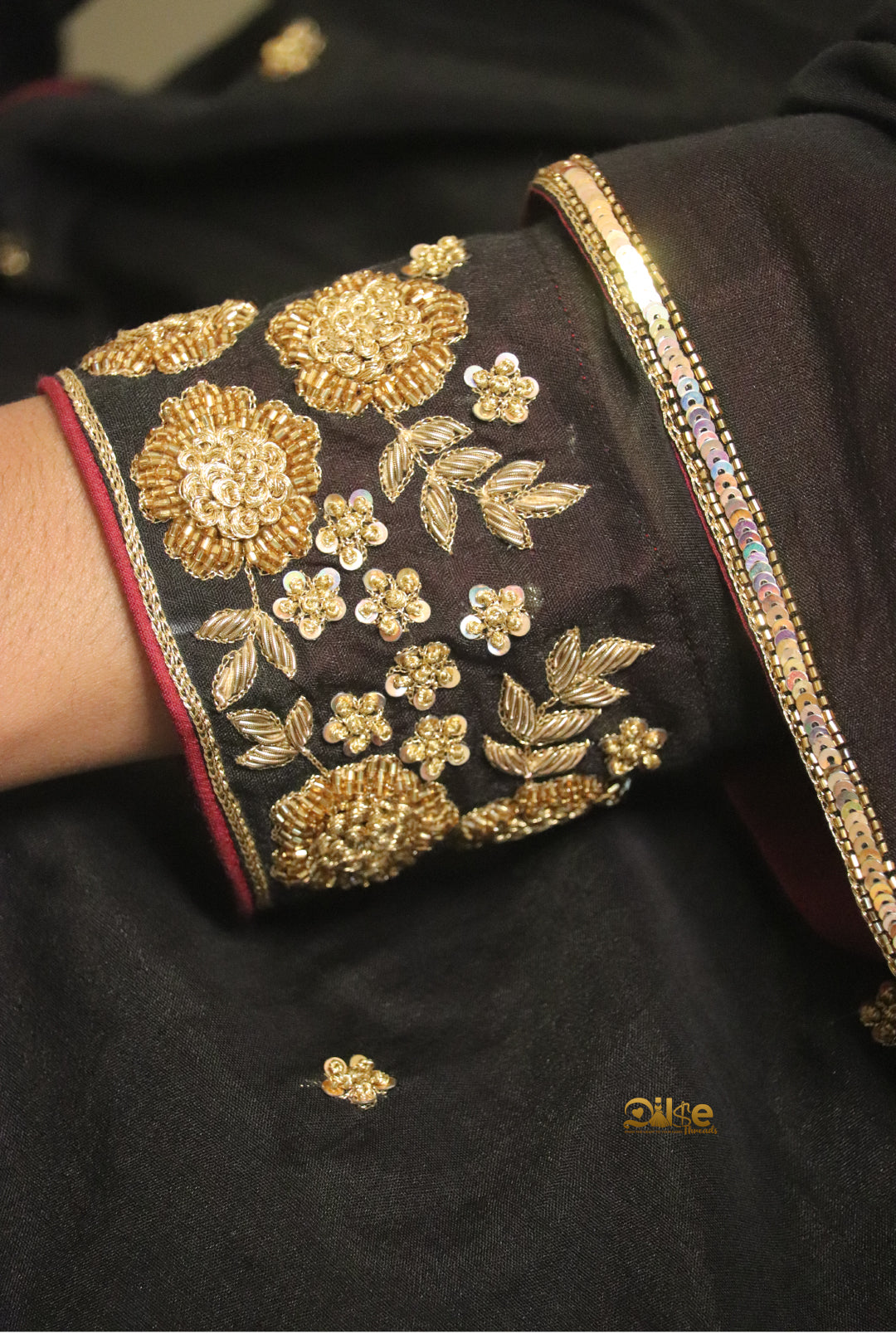 Rooh – Pure Chanderi Black Hand Embroidery Anarkali