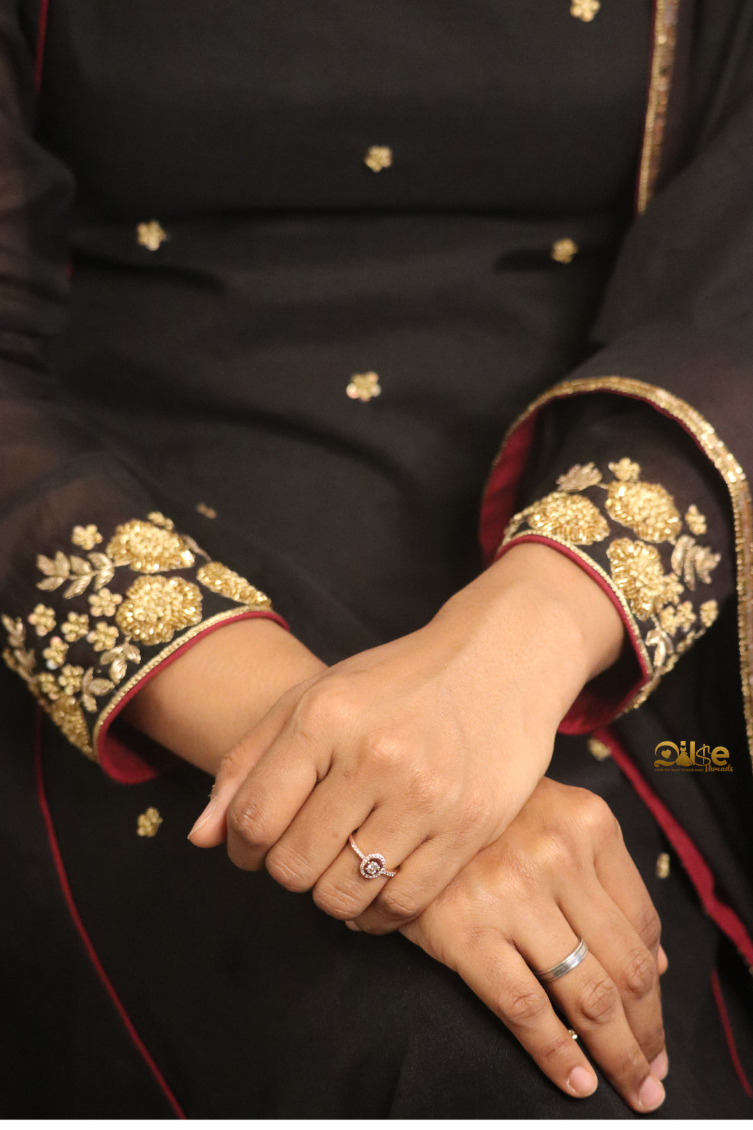 Rooh – Pure Chanderi Black Hand Embroidery Anarkali