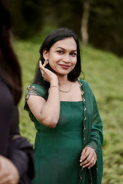Signature Pair – Emerald & Noir Salwar Set