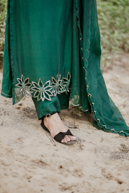 Signature Pair – Emerald & Noir Salwar Set