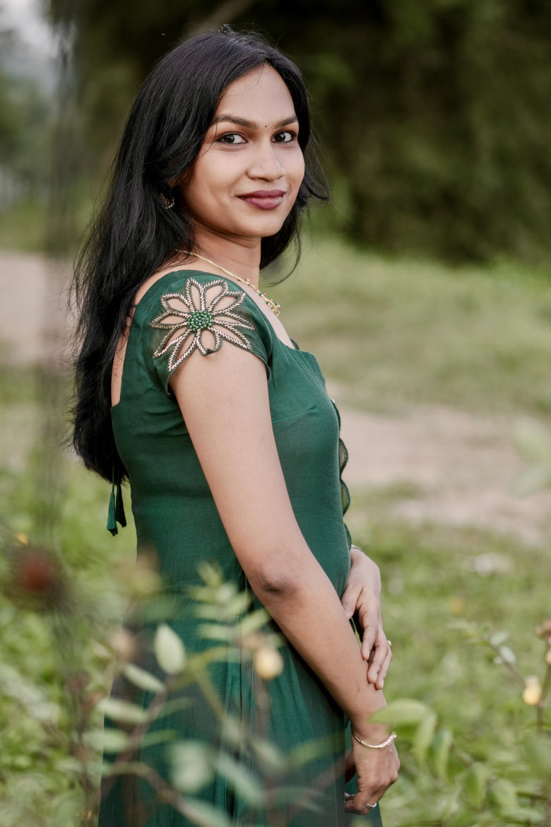 Signature Pair – Emerald & Noir Salwar Set