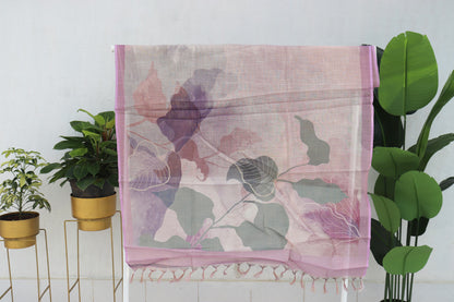 Linen Tissue Digital Print Saree
