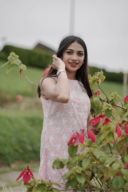 Zeal - Pure Cotton Floral Embroidery A-line Dress